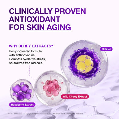 [Anua] Retinol Berry Revitalizing Eye Patch for Wrinkle and Dark Circles(60Ea), 8Hour Plumping Effect in 10 Minutes, Fuller Looking & Lifted Skin, Hyal-Plumping Effect, Brightens Undereye by Antioxidant Berry Extracts, Relieves Puffiness with Caffeine