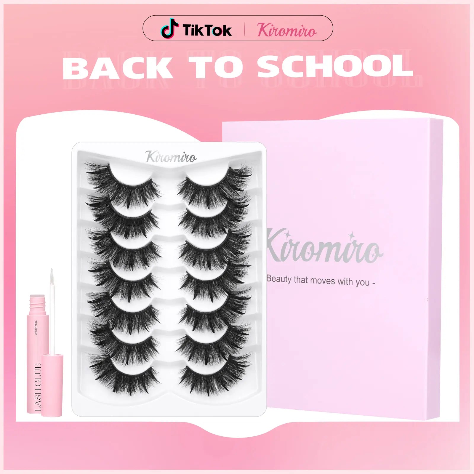 Kiromiro Spiky Lashes Strips 20Mm 3D Fluffy False Eyelashes with Spikes Drama Faux Mink Lashes Thick Long Cat Eye Lashes for Makeup, 7 Pairs #Backtoschool