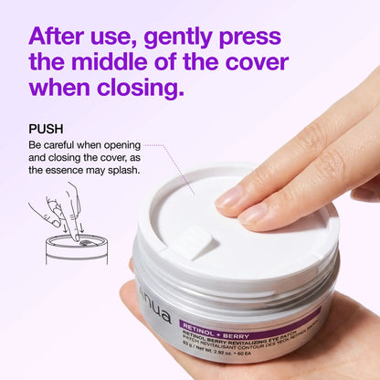 [Anua] Retinol Berry Revitalizing Eye Patch for Wrinkle and Dark Circles(60Ea), 8Hour Plumping Effect in 10 Minutes, Fuller Looking & Lifted Skin, Hyal-Plumping Effect, Brightens Undereye by Antioxidant Berry Extracts, Relieves Puffiness with Caffeine